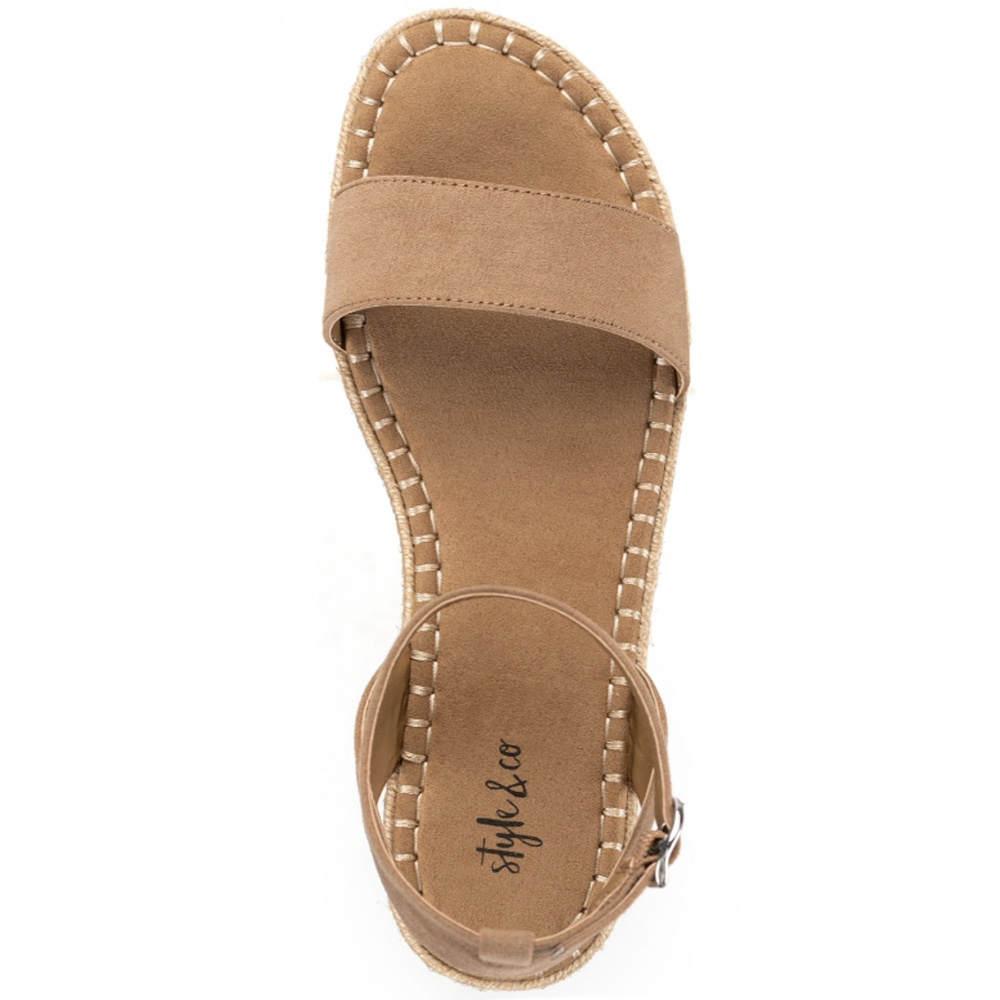 Style & Co Women's 9 Brown Peggy Ankle-Strap Espadrille Flat Sandals NIB - Picture 4 of 13